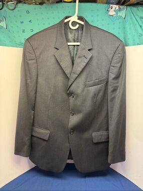 Gianfranco Ruffin Italy Men's Gray Classic 3-Button Suit Jacket. 42SH